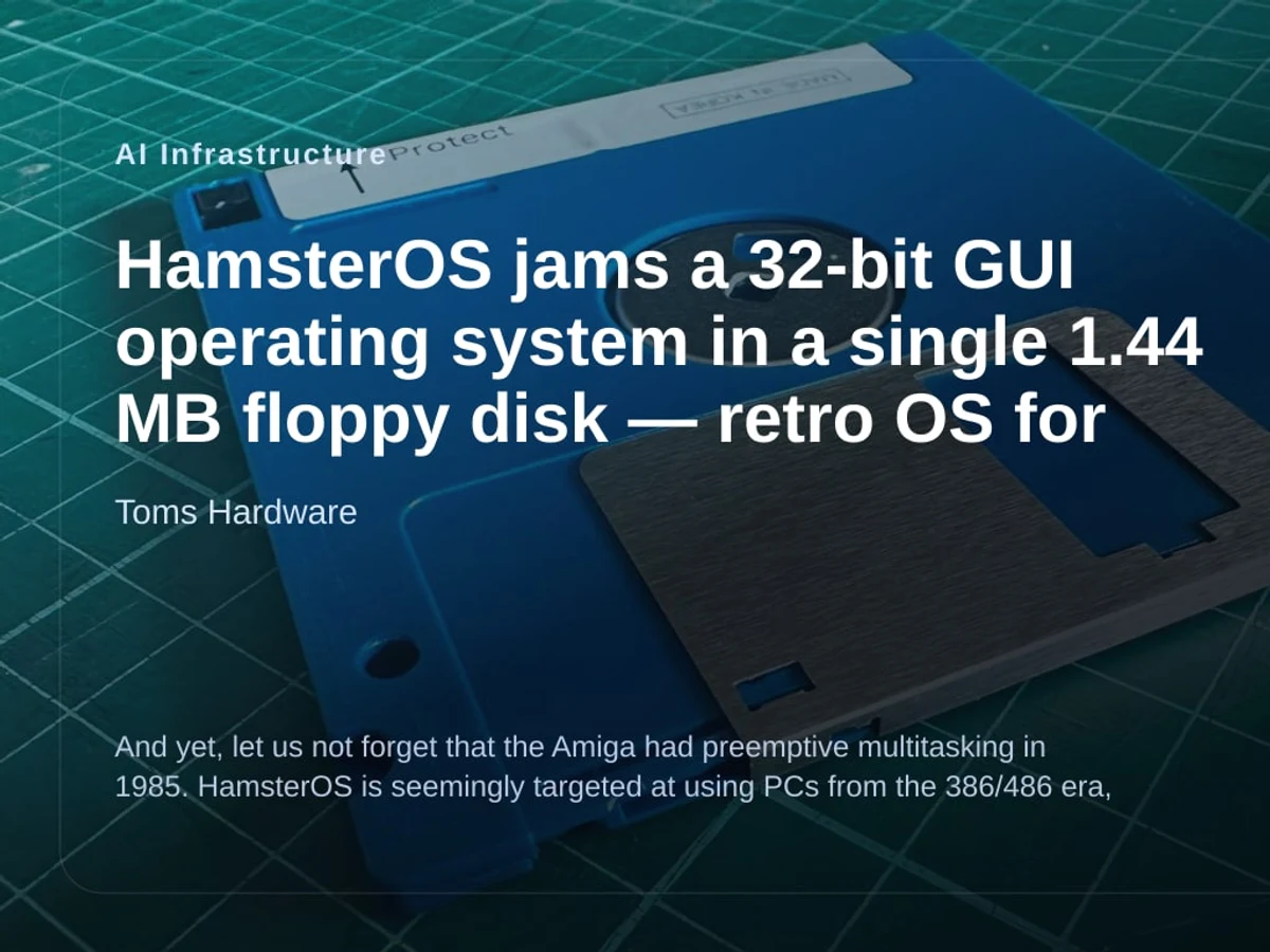 HamsterOS jams a 32-bit GUI operating system in a single 1.44 MB floppy disk — retro OS for 386-era hardware should make for easy living with DOS machines and software editorial visual